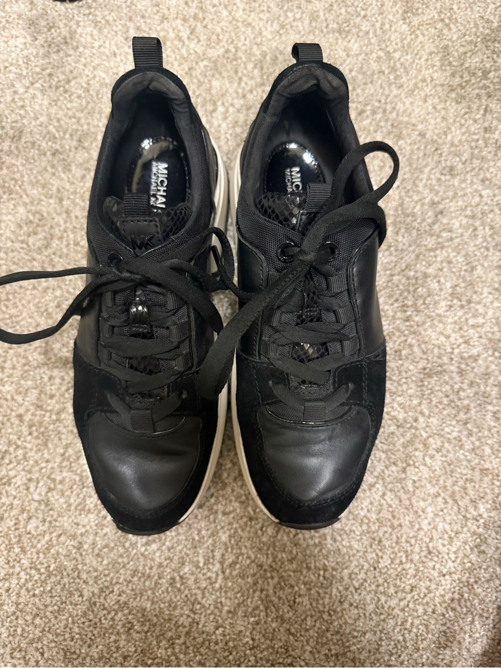 MICHAEL Michael Kors Black Leather & Suede Sneakers
